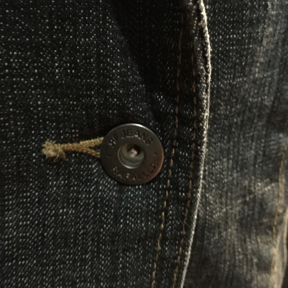 RF JEANS sz10 blazer style fitted jean jacket - Picture 3 of 5